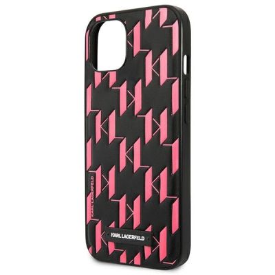 6. Etui Karl Lagerfeld Monogram Plaque na iPhone 13 mini - różowe