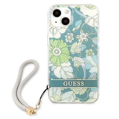 3. Etui Guess Flower Strap na iPhone 13 - zielone