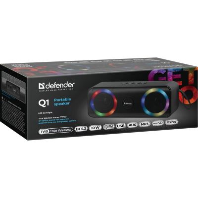 7. GŁOŚNIK DEFENDER BEATBOX 20 BLUETOOTH 20W LIGHT/BT/MIC/FM/USB/TF