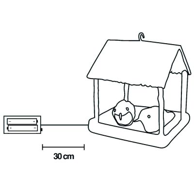 7. DOMEK DLA PTAKÓW DEKORACJA LED 185X165X230MM BRĄZOWY DASZEK