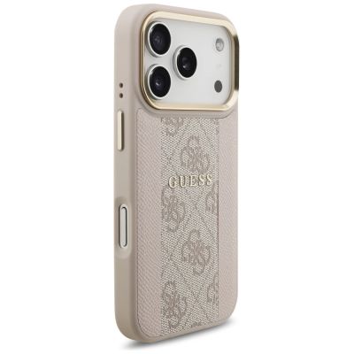 4. Etui Guess 4G Stripe MagSafe na iPhone 17 Pro - różowe