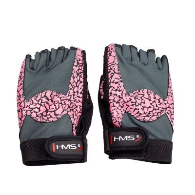 32. Rękawice na siłownię Pink/Gray W HMS RST03 r.L