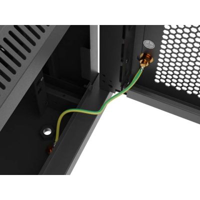 29. Szafa instalacyjna rack wisząca 19" 9U 600x600 czarna drzwi perforowane Lanberg (flat pack)