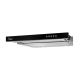 2. Okap podszafkowy teleskopowy AKPO WK-7 LIGHT GLASS 50 INOX CZARNY (500mm; kolor inox, front czarne szkło)