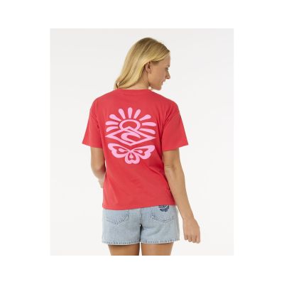 6. Koszulka RIP CURL Icons Of Surf Relaxed Tee czerwony