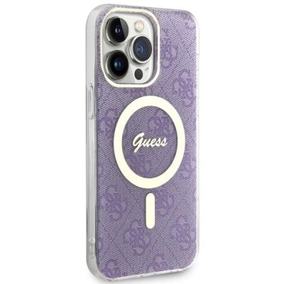 4. Etui Guess 4G MagSafe na iPhone 14 Pro Max - purpurowe