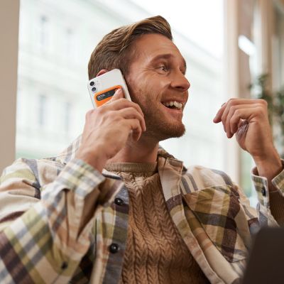 20. Rejestrator głosu BOYA Notra z transkrypcją AI - pomarańczowy