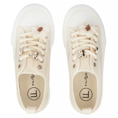 4. Trampki damskie siateczkowe na platformie beżowe Filippo DTN7855