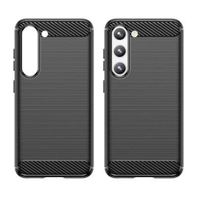 8. Carbon Case etui Samsung Galaxy S23+ elastyczny silikonowy karbonowy pokrowiec czarne