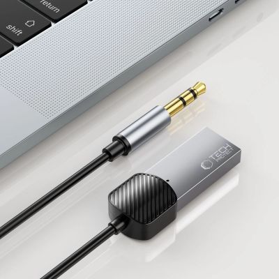 3. Adapter Tech-Protect UltraBoost audio mini jack 3.5mm (męski) / Bluetooth - szary