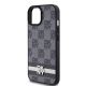 6. Etui DKNY Leather Checkered Mono Pattern & Printed Stripes na iPhone 15 Plus / 14 Plus - czarne