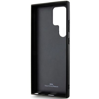 7. Etui BMW Signature Leather Crossing Lines Pattern na Samsung Galaxy S24 Ultra - czarne