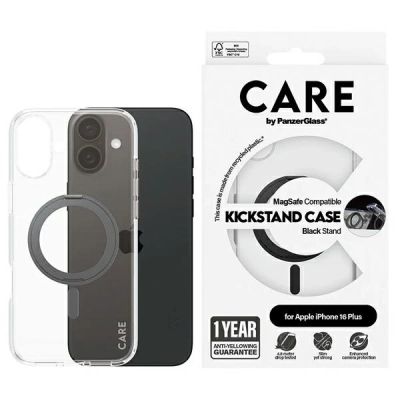 Etui CARE by PanzerGlass Feature Kickstand Case z MagSafe na iPhone 16 Plus - czarne