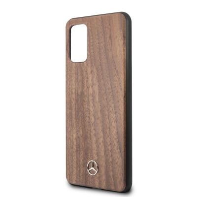 3. Etui Mercedes Wood Line Walnut na Samsung Galaxy S20+ - brązowe