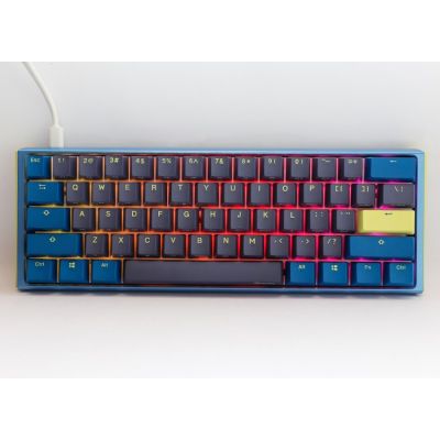 9. Ducky One 3 Daybreak Mini klawiatura Gaming USB Niemiecki Czarny, Niebieski, Zielony