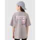3. T-shirt dziewczęcy oversize z nadrukiem 4F 4FJRSS25TTSHF2586-83S