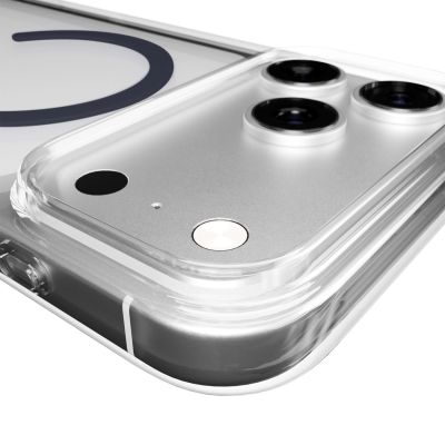 10. Etui Puro Lite Mag TPU+PC kompatybilne z MagSafe na iPhone 17 Pro Max - przezroczyste z niebieskim pierścieniem