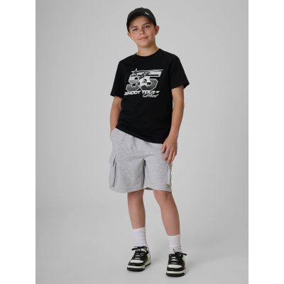 4. T-shirt regular z nadrukiem chłopięcy 4F 4FJRAW26TTSHM4342-20S