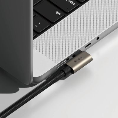 6. Kabel kątowy Ringke 3.2 gen. 2x2 USB-C, PD 3.1 240W 2m - czarny