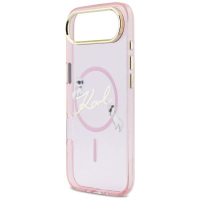 6. Etui Karl Lagerfeld IML Choupettes Karl  Script Logo MagSafe na iPhone Air - różowe