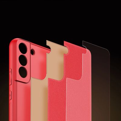 10. Dux Ducis Yolo eleganckie etui pokrowiec ze skóry ekologicznej Samsung Galaxy S22+ (S22 Plus) czerwony