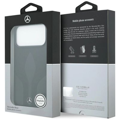 8. Etui Mercedes Leather The Move MagSafe na iPhone 17 Pro Max - czarne