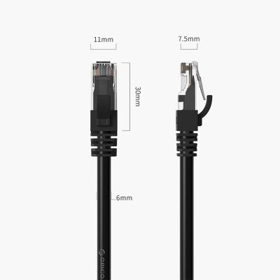 3. Kabel sieciowy Ethernet Orico PUG-C6 CAT6 1000Mbps RJ45 internetowy LAN okrągły 20 m - czarny