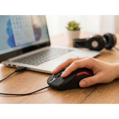 6. Mysz Esperanza Sirius EM102R (optyczna; 800 DPI; kolor czarny)