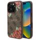 Etui Guess 4G Flowers Print MagSafe na iPhone 16 Pro Max 6.9" - brązowe