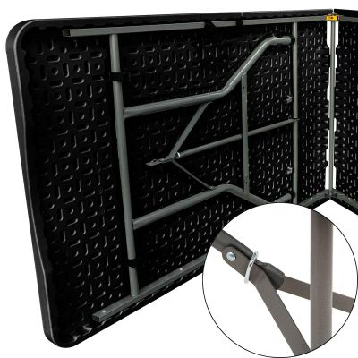 3. STÓŁ CATERINGOWY SKŁADANY W WALIZKĘ 180x70x74CM MAX.100KG CZARNY