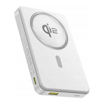 Powerbank Baseus Airpow II 10000mAh Qi2 z MagSafe 22,5W z kablem Baseus Simple Series USB-C - USB-C 20V/3A (30cm) - biały