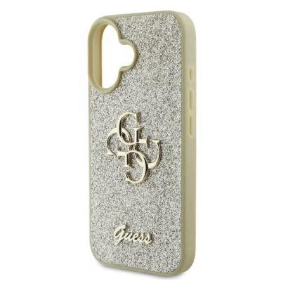 6. Etui Guess Fixed Glitter Big 4G na iPhone 16 Plus - złote
