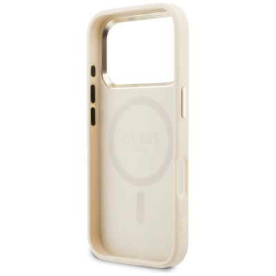 7. Etui Guess Perforated 4G MagSafe na iPhone 17 Pro - beżowe