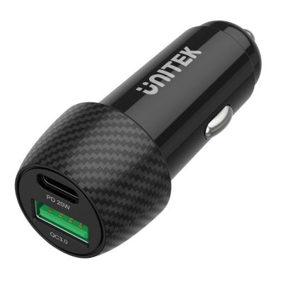 UNITEK ŁADOWARKA SAMOCHODOWA 38W, USB-A USB-C, QC3.0, P1400A