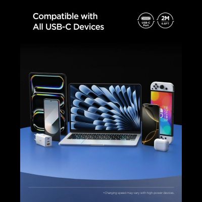 7. Kabel Spigen EB10020CC USB-C 100 W 200 cm - biały