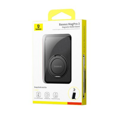 6. Portfel magnetyczny Baseus MagPro 3 z podstawką kompatybilny z MagSafe - czarny