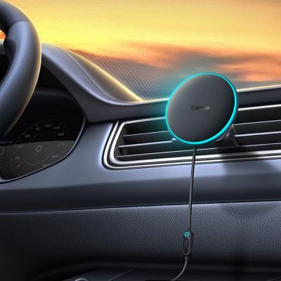 4. Ładowarka indukcyjna do samochodu MagSafe 15W USB C 25W Baseus CW01 - czarna