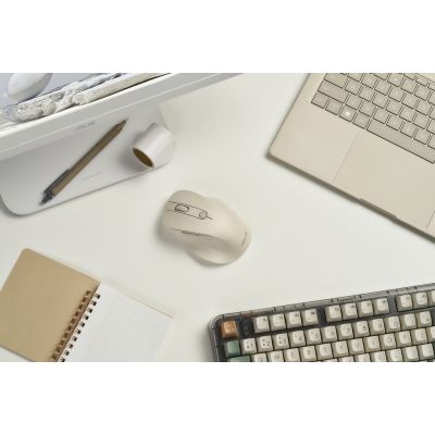 6. Mysz bezprzewodowa ASUS MD105 Wireless Mouse Milky White 2400DPI Dual-mode wireless 2.4 GHz and Bluetooth