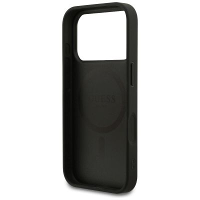 7. Etui Guess Saffiano Classic Logo MagSafe na iPhone 17 Pro - czarne