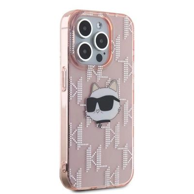 4. Etui Karl Lagerfeld IML Choupette Head & Monogram na iPhone 15 Pro Max - różowe