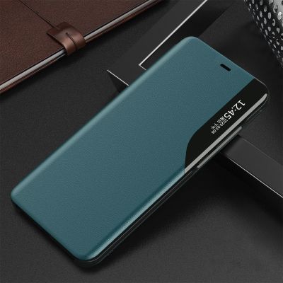 11. Eco Leather View Case elegancki futerał etui z klapką i funkcją podstawki iPhone 13 Pro Max zielony
