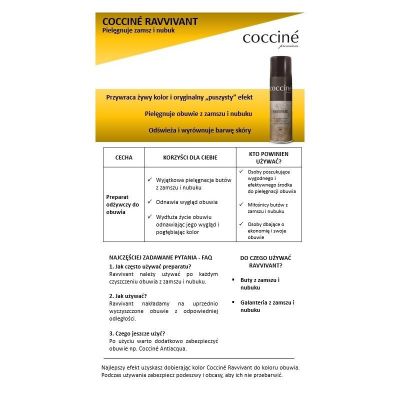 4. Preparat Coccine bezbarwny renowator ravivant do zamszu i nubuku DA0232