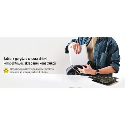 21. Podstawka pod laptopa, tablet Wozinsky WRS-CPY84SB 360 aluminiowa + Gratis! podstawka do smartfona - czarna