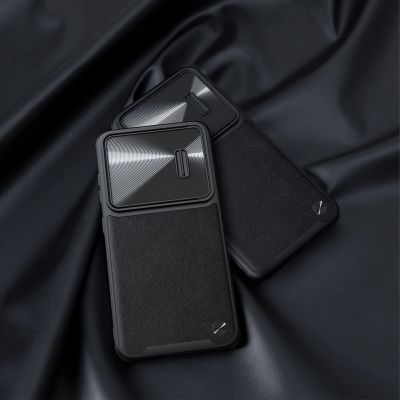 15. Nillkin CamShield Leather S Case etui Samsung Galaxy S23+ pokrowiec z osłoną na aparat czarne
