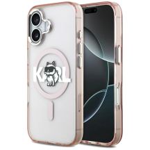 Etui Karl Lagerfeld IML Choupette Sketch Logo MagSafe na iPhone 17 - różowe