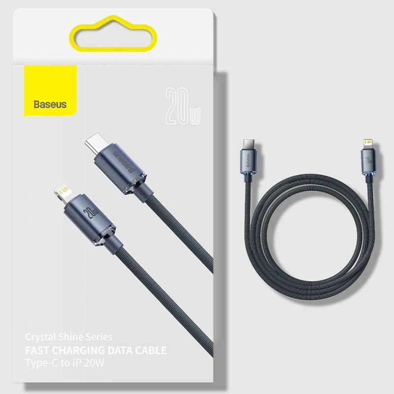 16. Kabel Baseus CAJY000301 Lightning - USB-C PD QC 20W 480Mb/s 2m - czarny