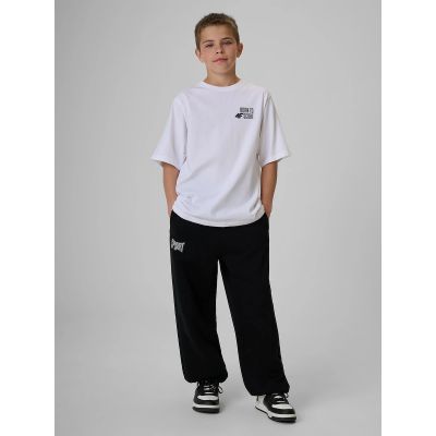 4. T-shirt loose z nadrukiem chłopięcy 4F 4FJRSS26TTSHM4277-10S