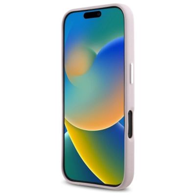 5. Etui Karl Lagerfeld FW Metal Plate MagSafe na iPhone 16 - różowe