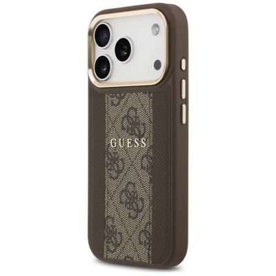 2. Etui Guess 4G Stripe MagSafe na iPhone 17 Pro - brązowe