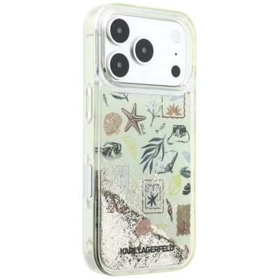 4. Etui Karl Lagerfeld Liquid Glitter Beach & Sand na iPhone 17 Pro / 18 Pro - beżowe